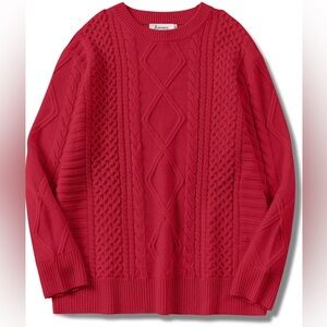 Red Cable Knit Sweater